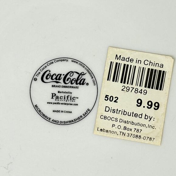 Vtg Set of Coca-Cola Coke Ceramic Dinner Plates Pacific Enterprises Gibson - Picture 6 of 8